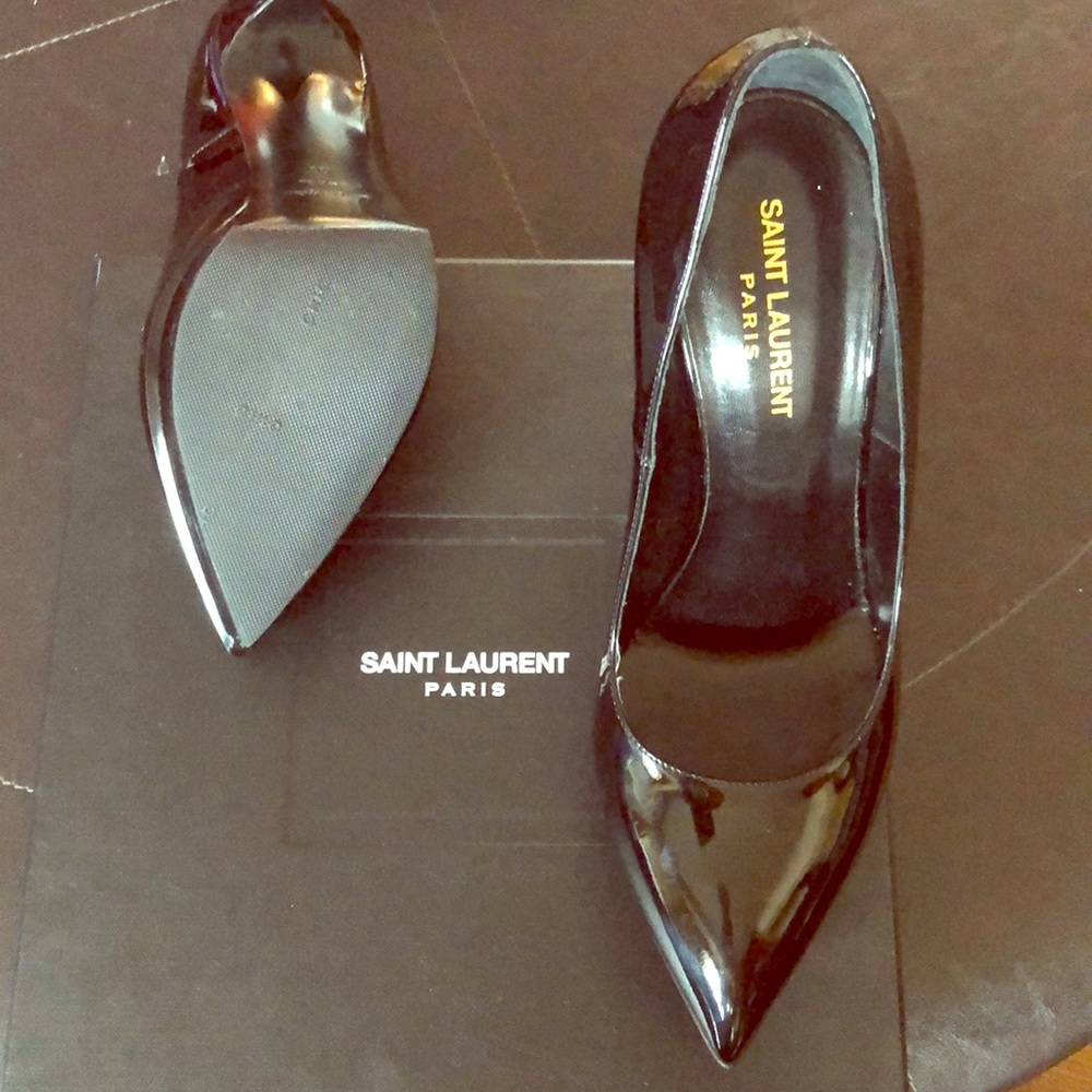 Patent leather YSL platform heels never worn